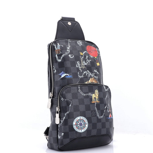 Louis Vuitton Avenue Sling Bag Limited Edition Renaissance Map Damier Graphite