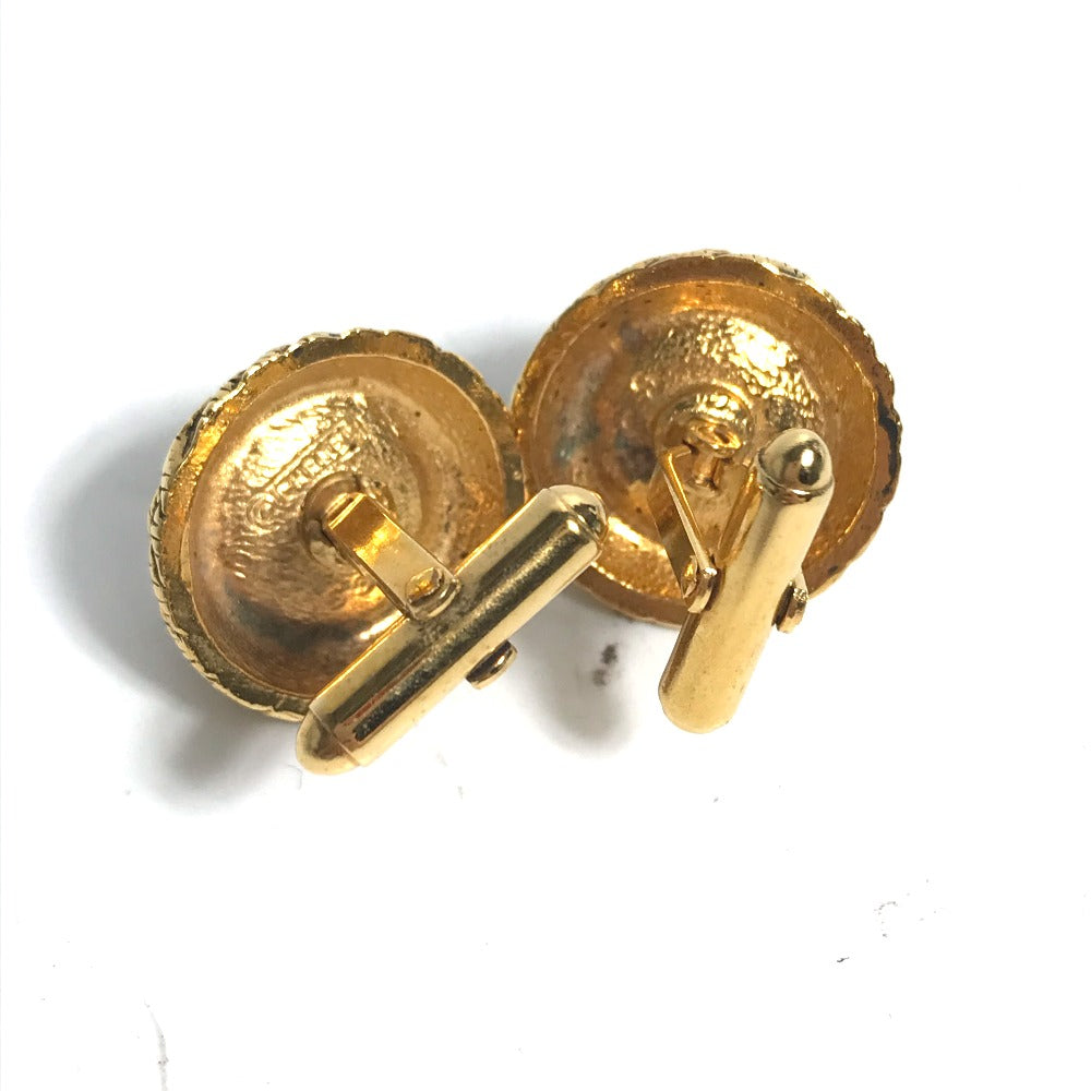 CHANEL cuffs metal gold vintage Fake pearl mens