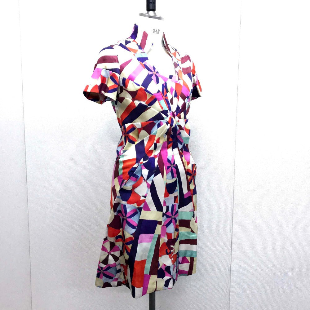 CHANEL one piece P53088 silk multicolor Flower flower 16C Women 36
