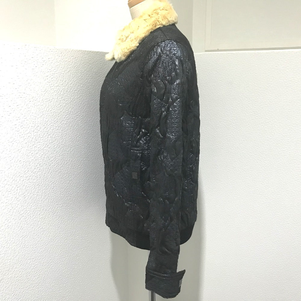 CHANEL Blouson Polyester, Cotton (1149), Microfiber (1865), ABS (1201), Acrylic (1767), Polyester (1168), PVC (1178), Stainless steel, Orirag fur Metallic black With fur 08A Women 38