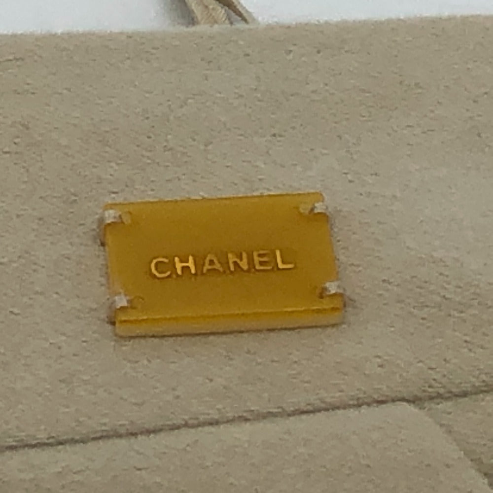 CHANEL skirt AH951 cotton beige Square logo pocket 01A Women 36