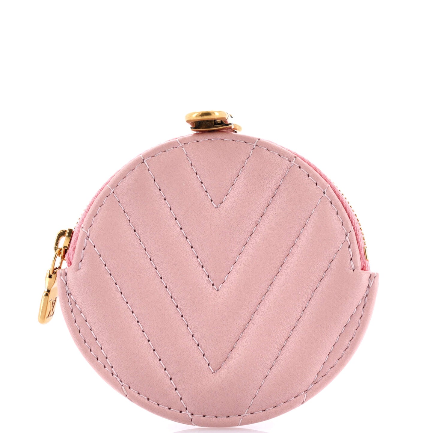 Louis Vuitton New Wave Multi Pochette Round Coin Purse Quilted Leather