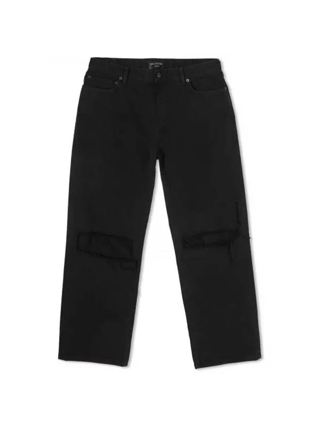 Luxury Balenciaga Trending 2026 Loose Fit Buckle Jeans Black
