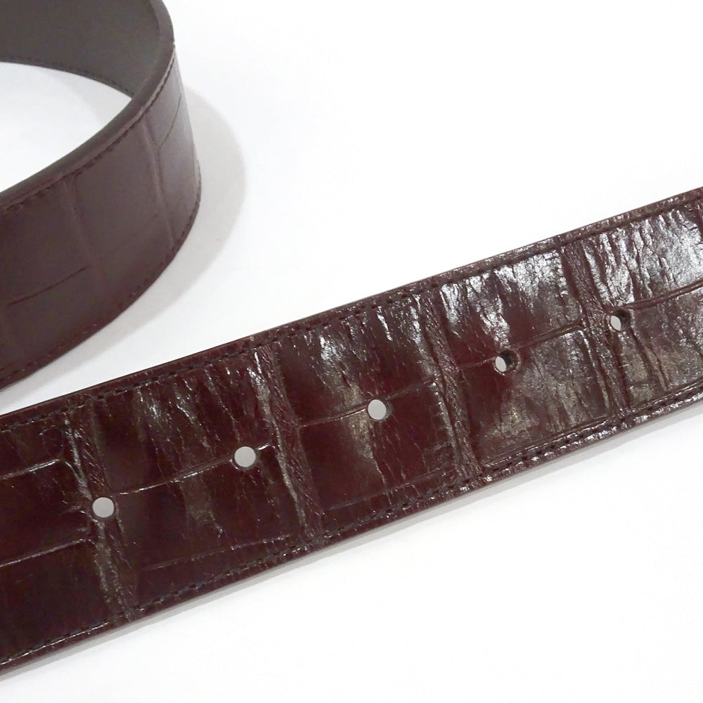 Louis Vuitton Belt Sanctuary LV Initial 40MM M6135U Brown Silver  Crocodile 36 90cm Mens