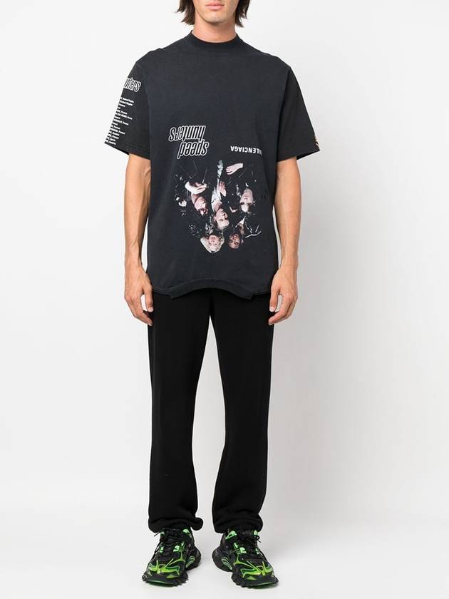 Luxury Balenciaga Trending 2026 Speed Hunter Upside Down Oversized Short Sleeve T-shirt Black