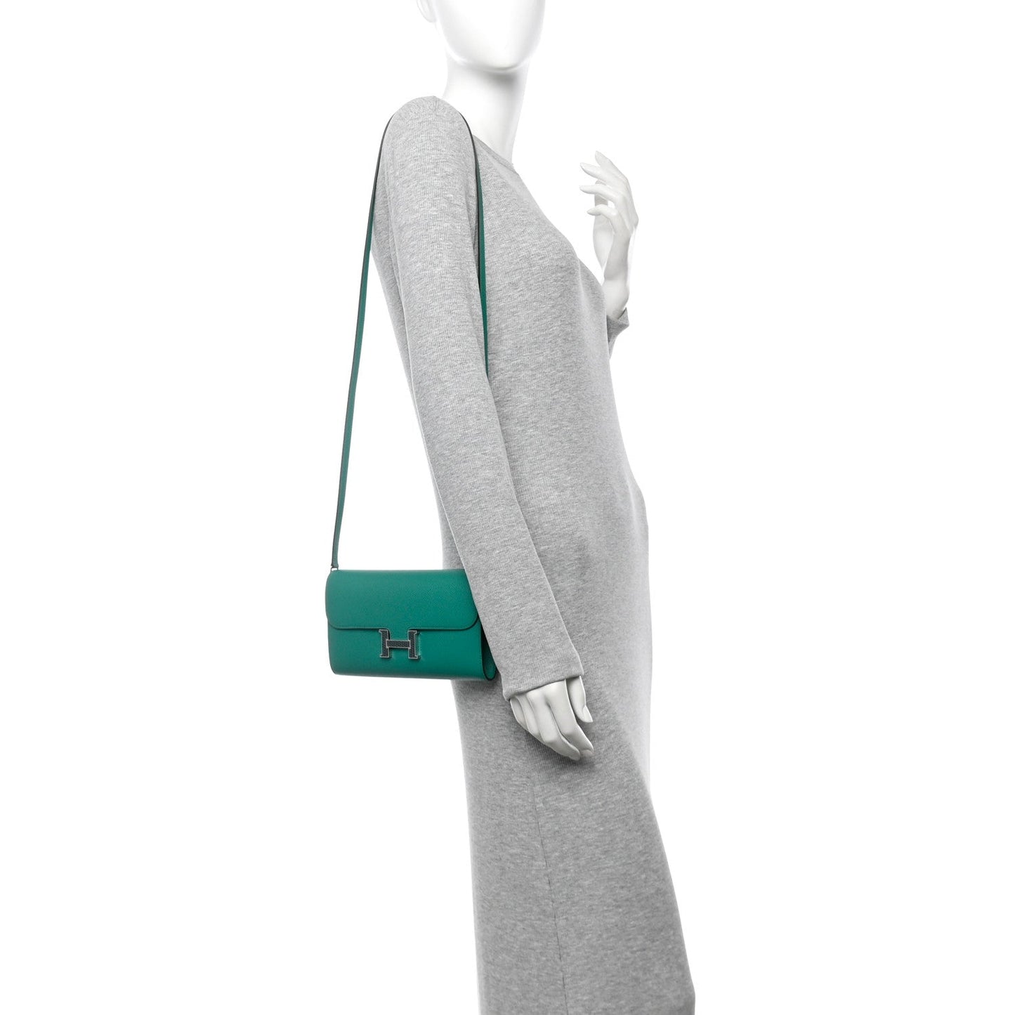 Hermes Epsom Lizard Constance Wallet To Go Vert Jade Vert Cypress