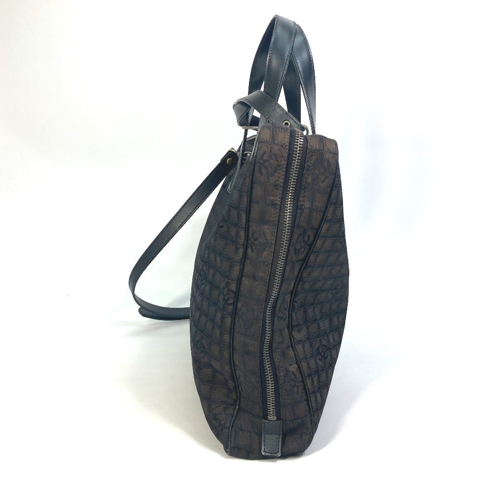 CHANEL Business bag Nylon, Leather Brown New travel line Handbag