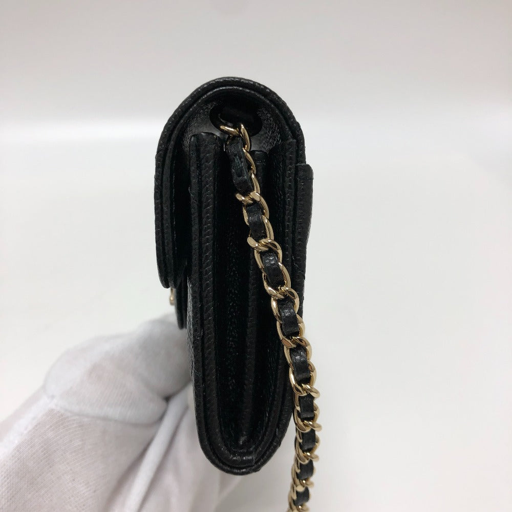 CHANEL Shoulder Bag AP0238 Caviar skin black COCO Mark Matrasse Women