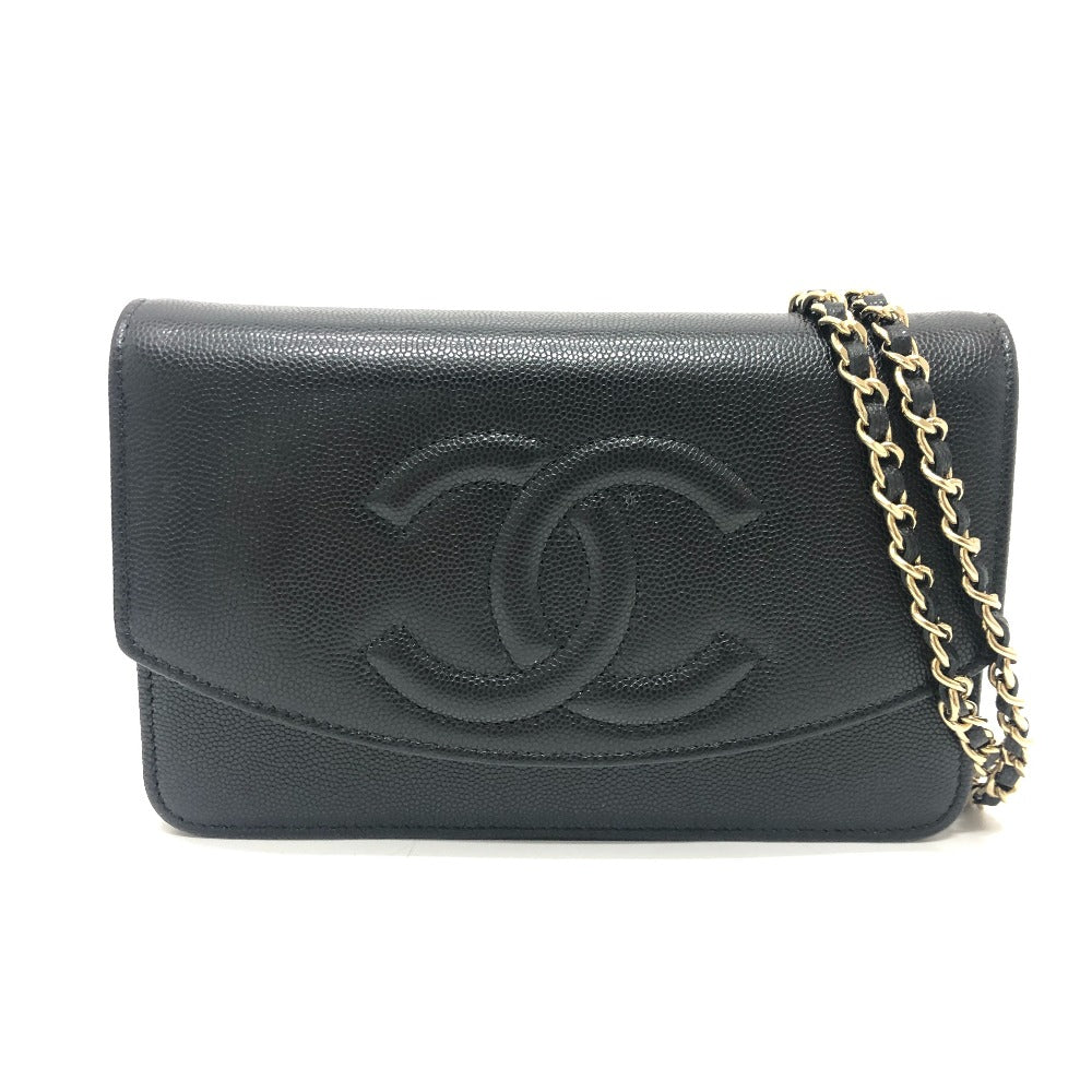 CHANEL Shoulder Bag Caviar skin black MÃÂ©tiers d'Art Collection COCO Mark