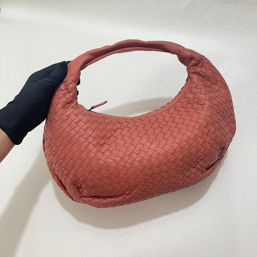 Bottega Veneta Belly Hobo Intrecciato Coral Orange Leather Small 40cm