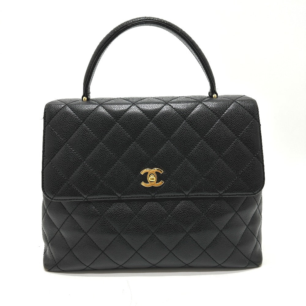 CHANEL Handbag A12397 Caviar skin black COCO Mark Matrasse
