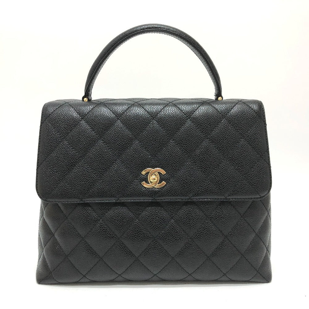 CHANEL Handbag A12397 Caviar skin black COCO Mark Matrasse