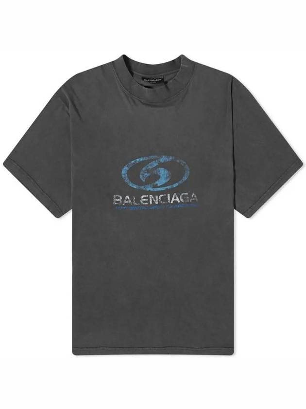 Luxury Balenciaga Trending 2026 Surfer Medium Fit Short Sleeve T-Shirt Navy