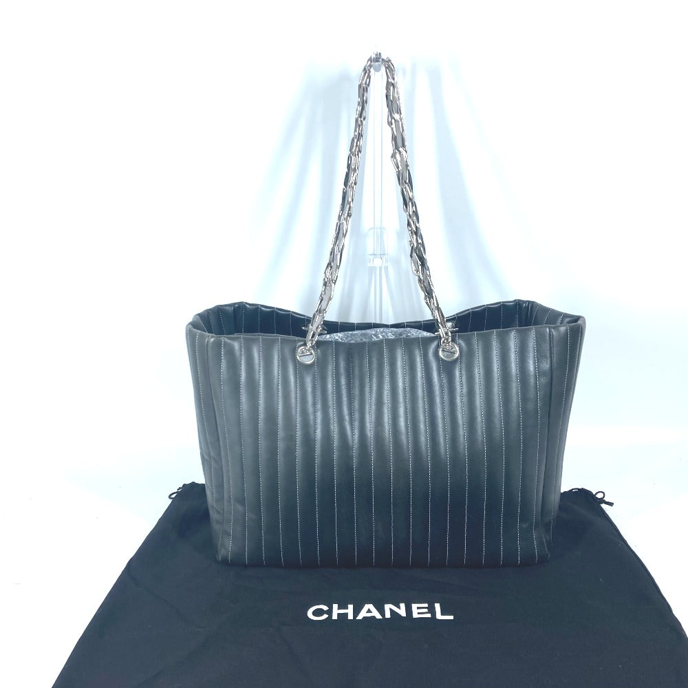 CHANEL Tote Bag leather black Mademoiselle Women