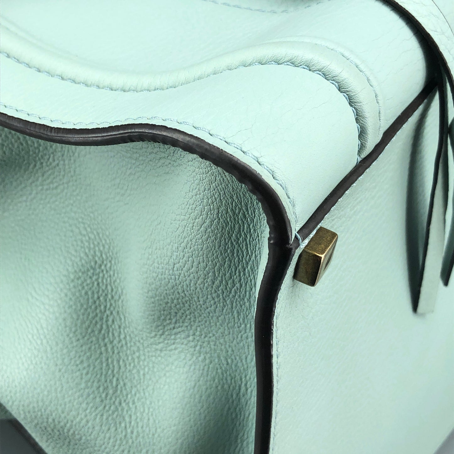 Celine Tiffany Blue Smooth Leather Luggage Handbag
