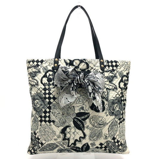 CHANEL Tote Bag canvas white Camelia