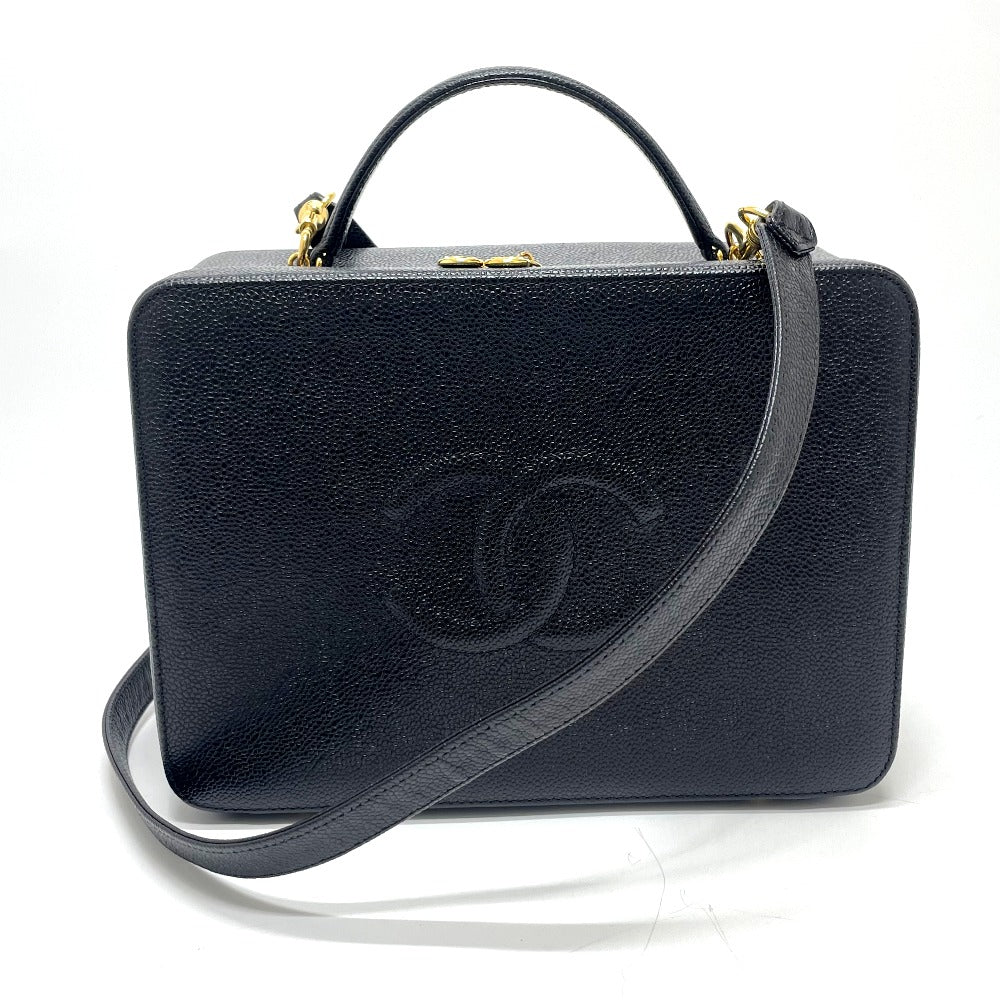 CHANEL Handbag Caviar skin black COCO Mark Vanity Bag Decacoco