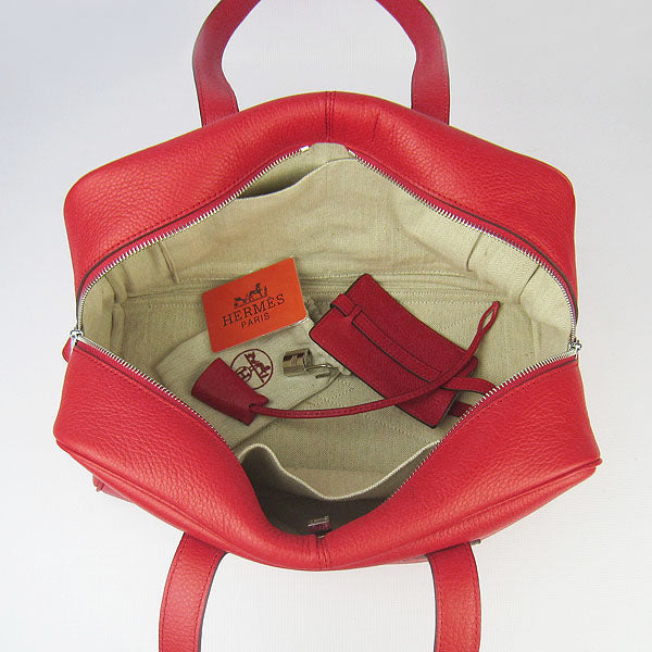 Luxury Hermes Togo leather handbag H2802 red
