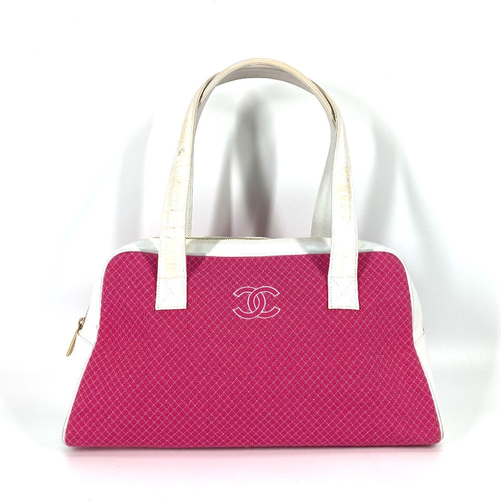 CHANEL Boston Duffel bag Canvas / Leather pink By color CC COCO Mark Women  d