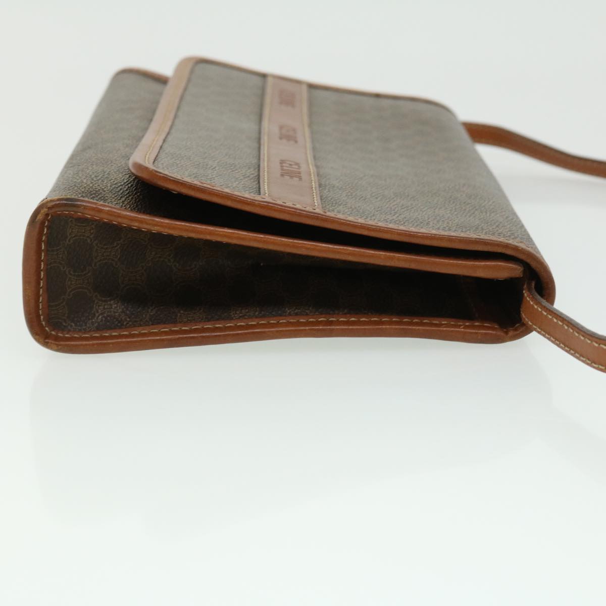 Luxury CELINE Macadam Canvas Shoulder Bag PVC Leather Brown  31513