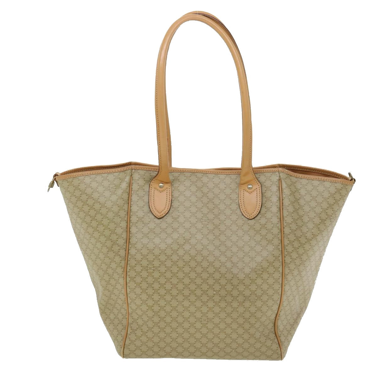 Luxury CELINE Macadam Canvas Tote Bag PVC Leather Beige  31532