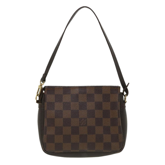 LOUIS VUITTON Damier Ebene Trousse Makeup Hand Pouch N51982 LV Auth 31536