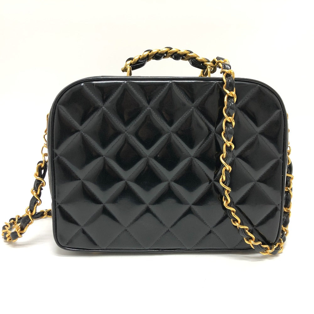 CHANEL Handbag enamel black Matrasse Vanity Women