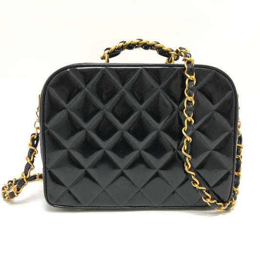 CHANEL Handbag enamel black Matrasse Vanity Women