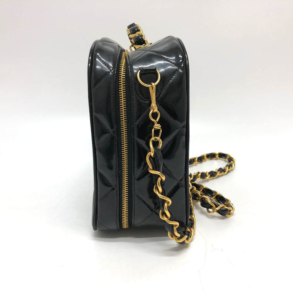CHANEL Handbag enamel black Matrasse Vanity Women