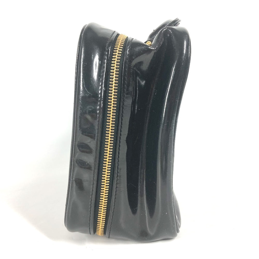 CHANEL Vanity bag enamel black vintage CC COCO Mark Women