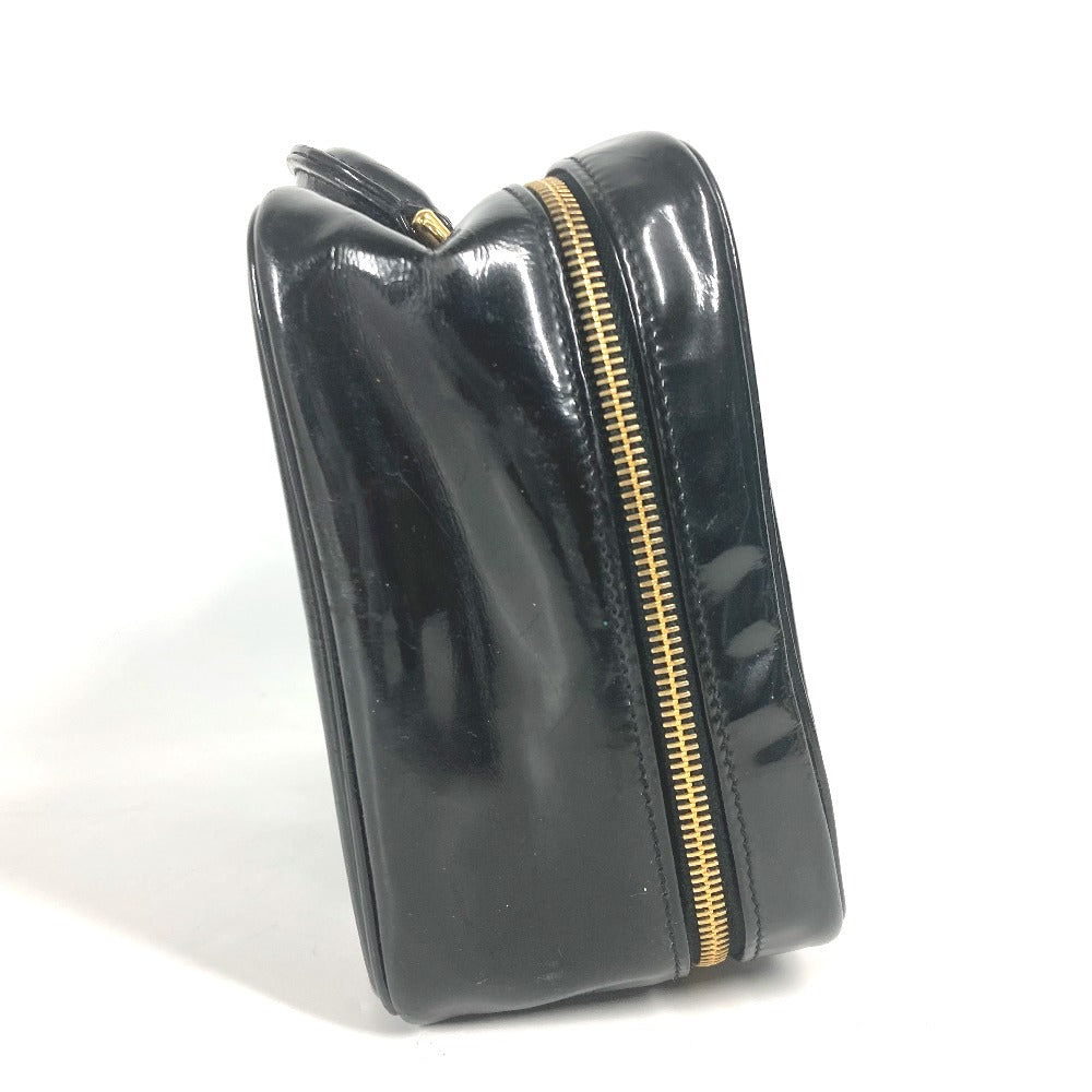 CHANEL Vanity bag enamel black vintage CC COCO Mark Women