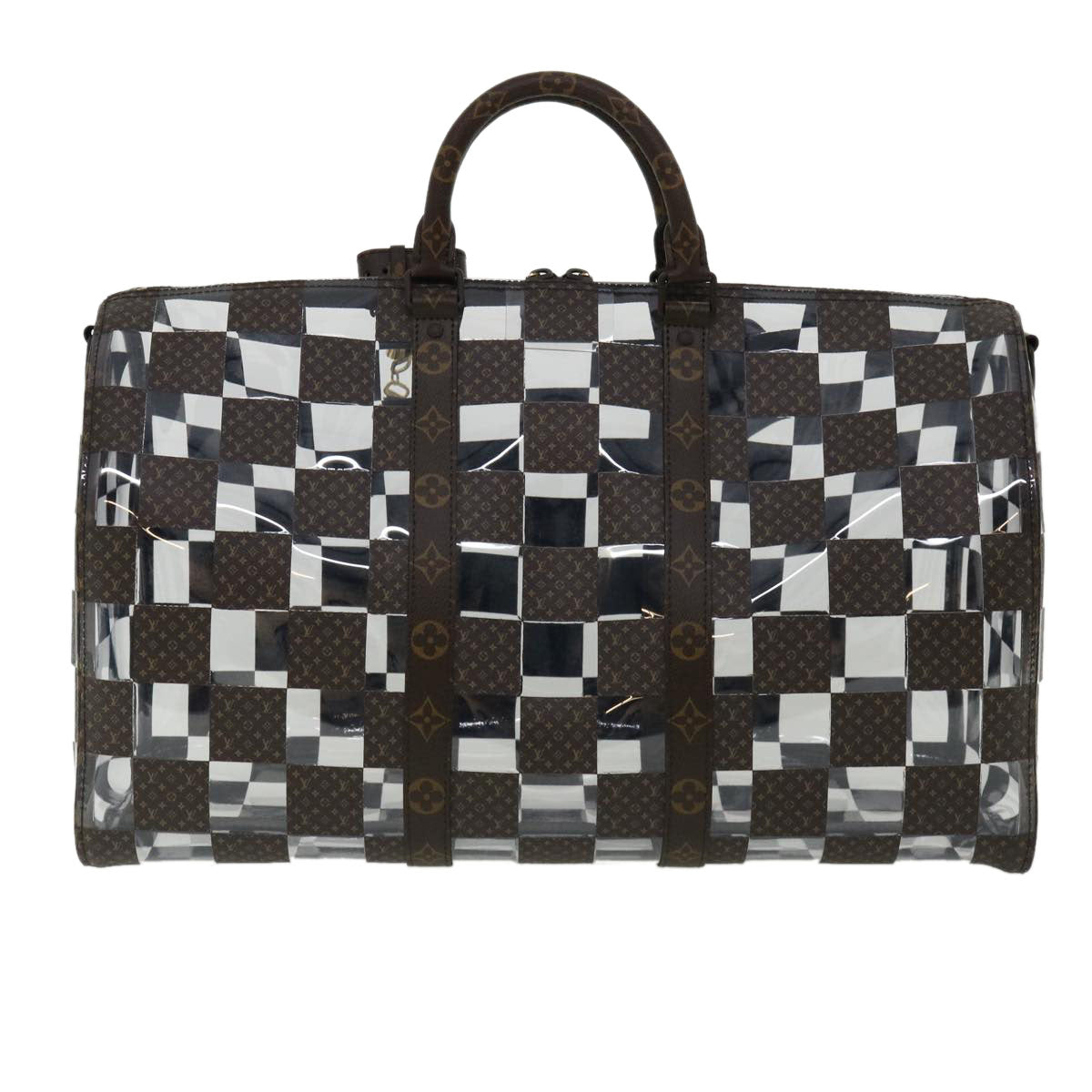 LOUIS VUITTON Monogram chess Keepall Bandouliere 50 Boston M20864 LV  31818A