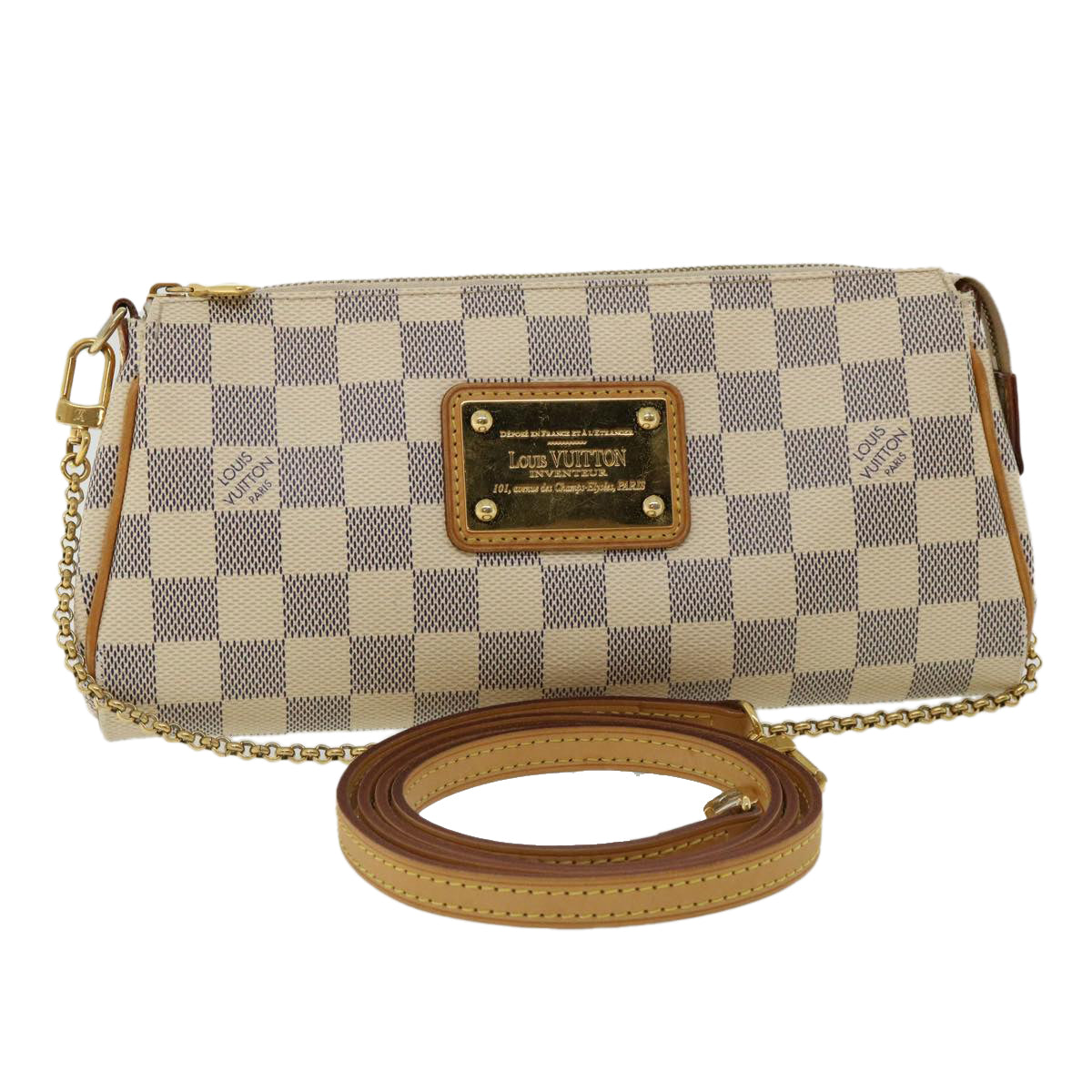 LOUIS VUITTON Damier Azur Eva Shoulder Bag 2way N55214 LV Auth 31850A