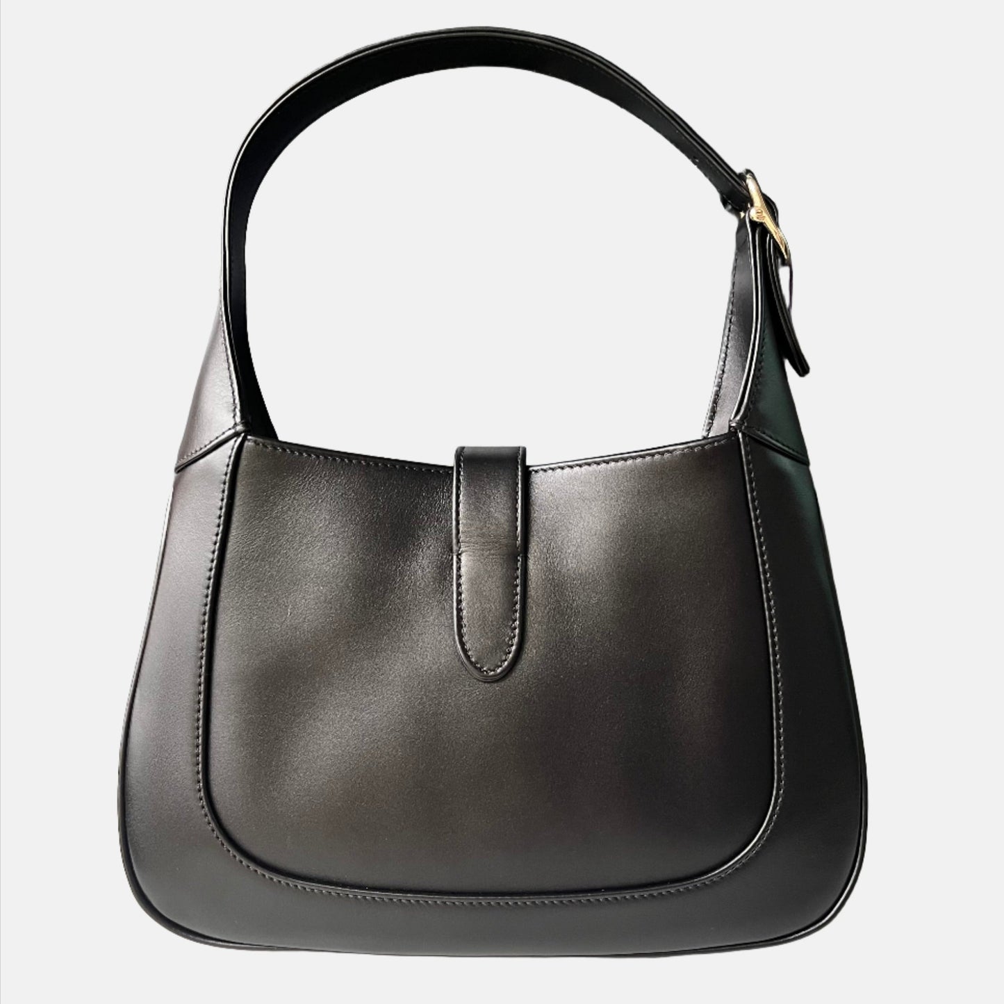 Gucci Jackie 1961 Small Black Leather Shoulder Bag Clasp S24