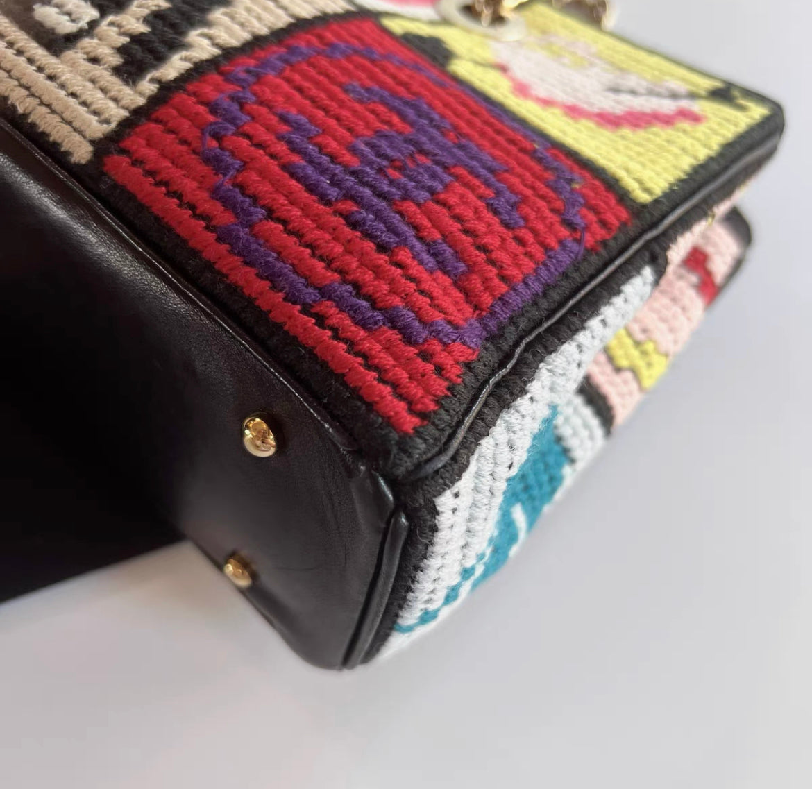 Chanel  Cross stitch shoulder bag