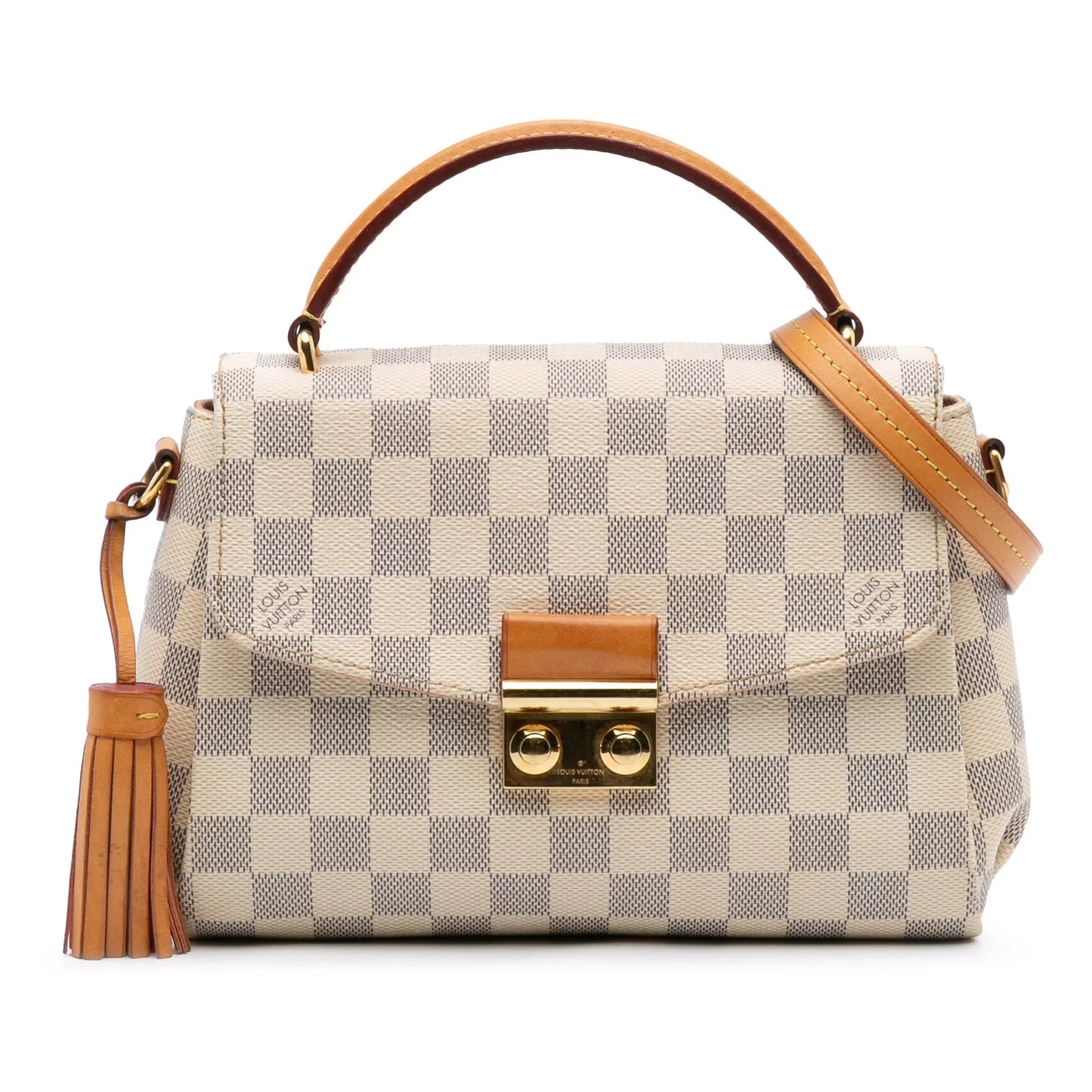 White Louis Vuitton Damier Azur Croisette Satchel
