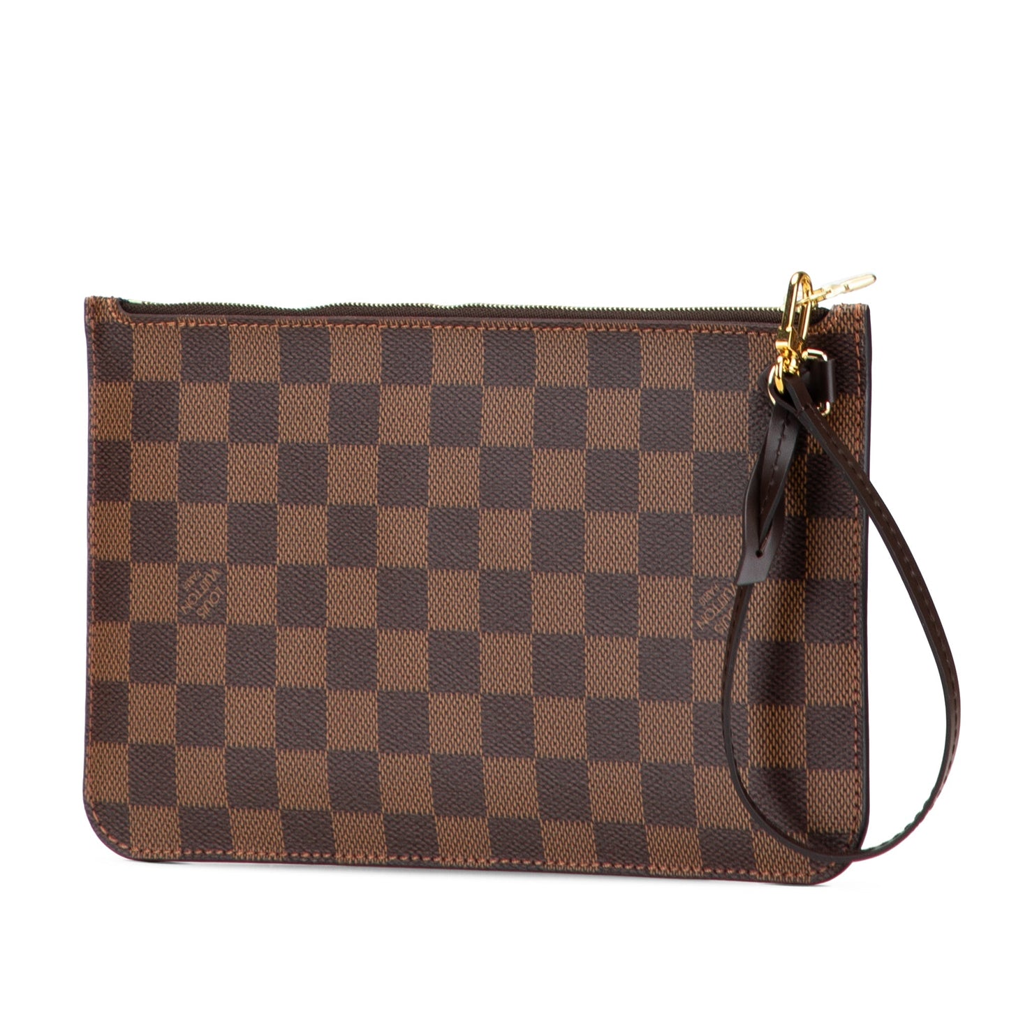 Brown Louis Vuitton Damier Ebene Neverfull Pouch MM
