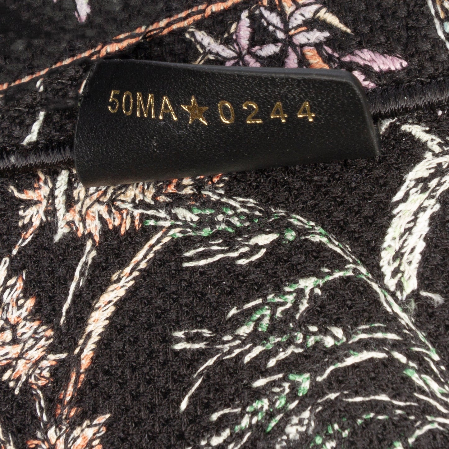 Black Dior Medium Embroidered Canvas Herbarium Book Tote