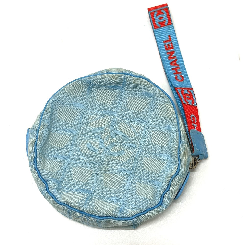 CHANEL Pouch Nylon blue Sports round Women