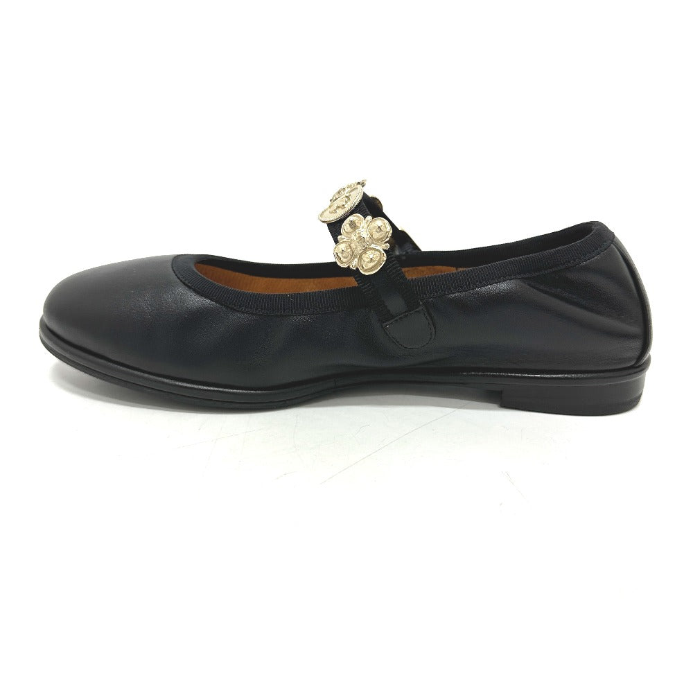 CHANEL Sandals G45778 leather black 24A Merry Jane 36.5