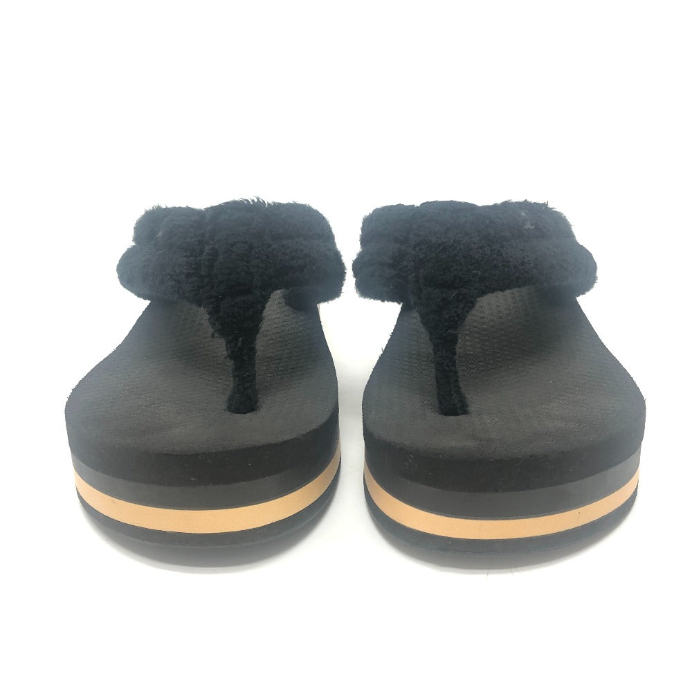 CHANEL Sandals G46202 Rubber, Pile black COCO Mark border 36