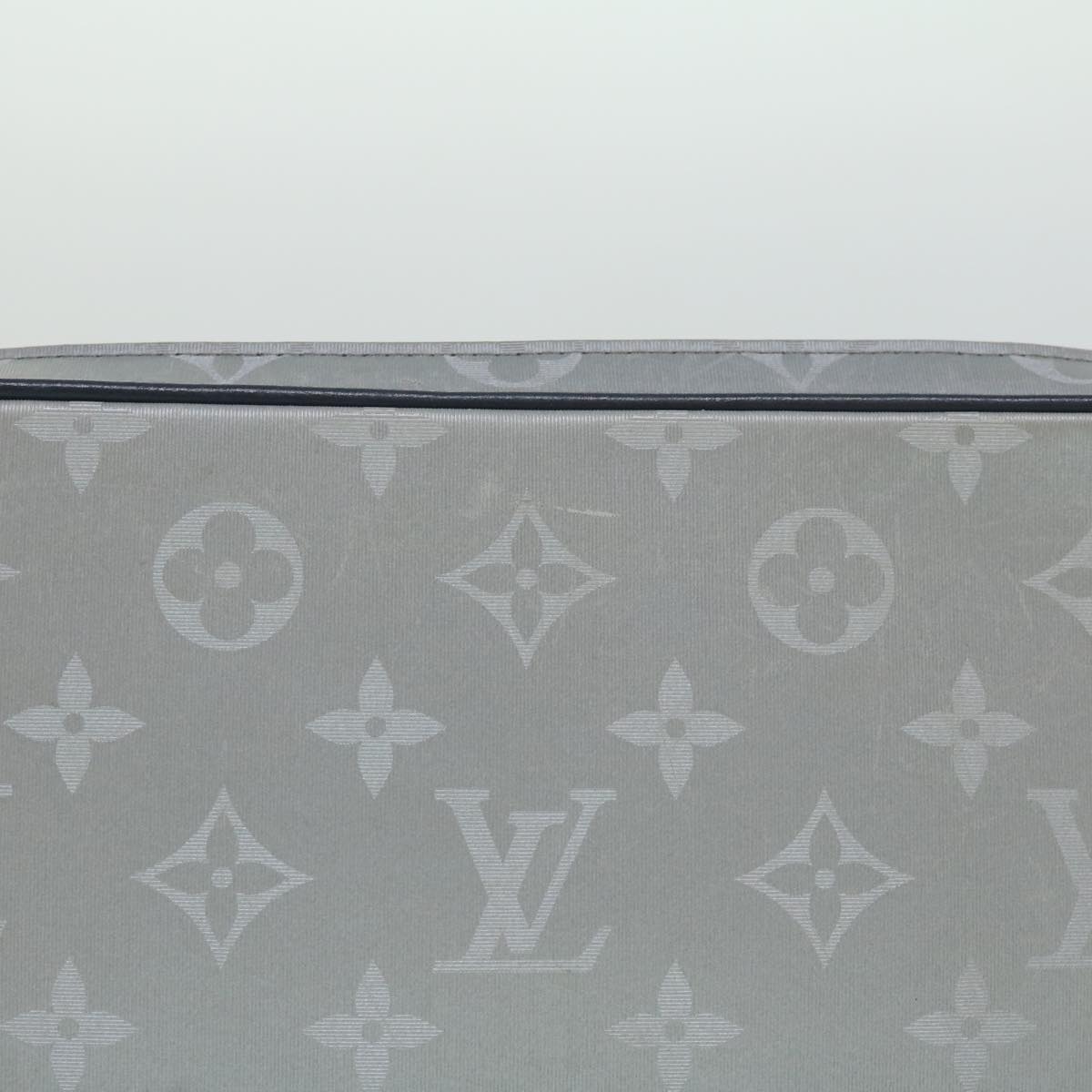 LOUIS VUITTON Monogram satellite Clutch Bag Silver M44171 LV Auth 32349A