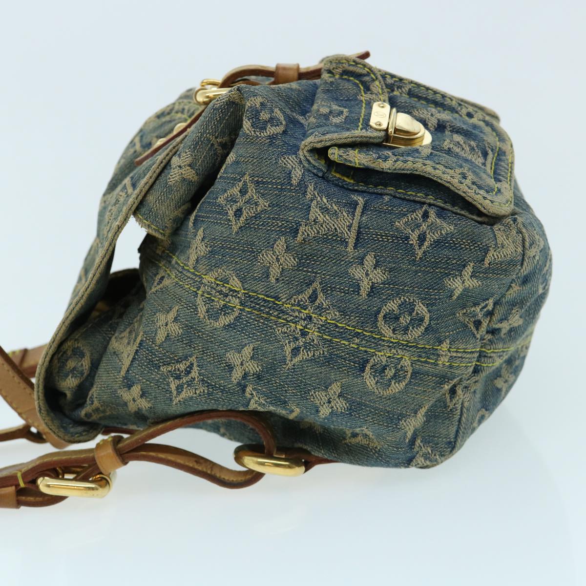 LOUIS VUITTON Monogram Denim Sac A Dos PM Backpack Blue M95057 LV 32418