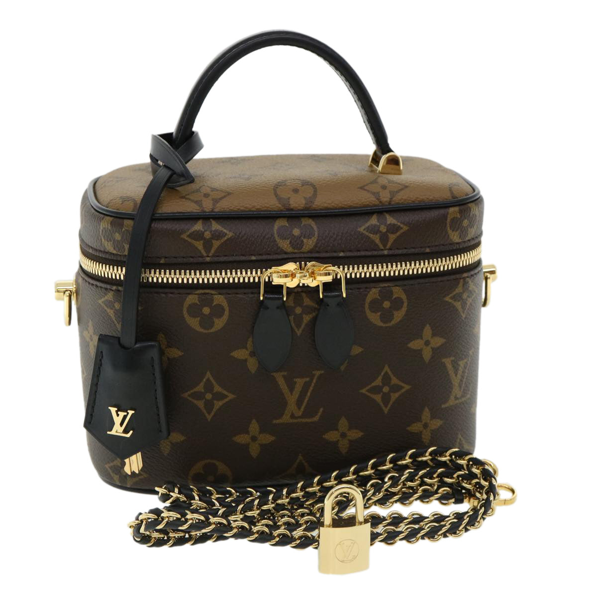 LOUIS VUITTON Monogram Reverse Vanity NVPM Hand Bag 2way M45165 LV 32450A