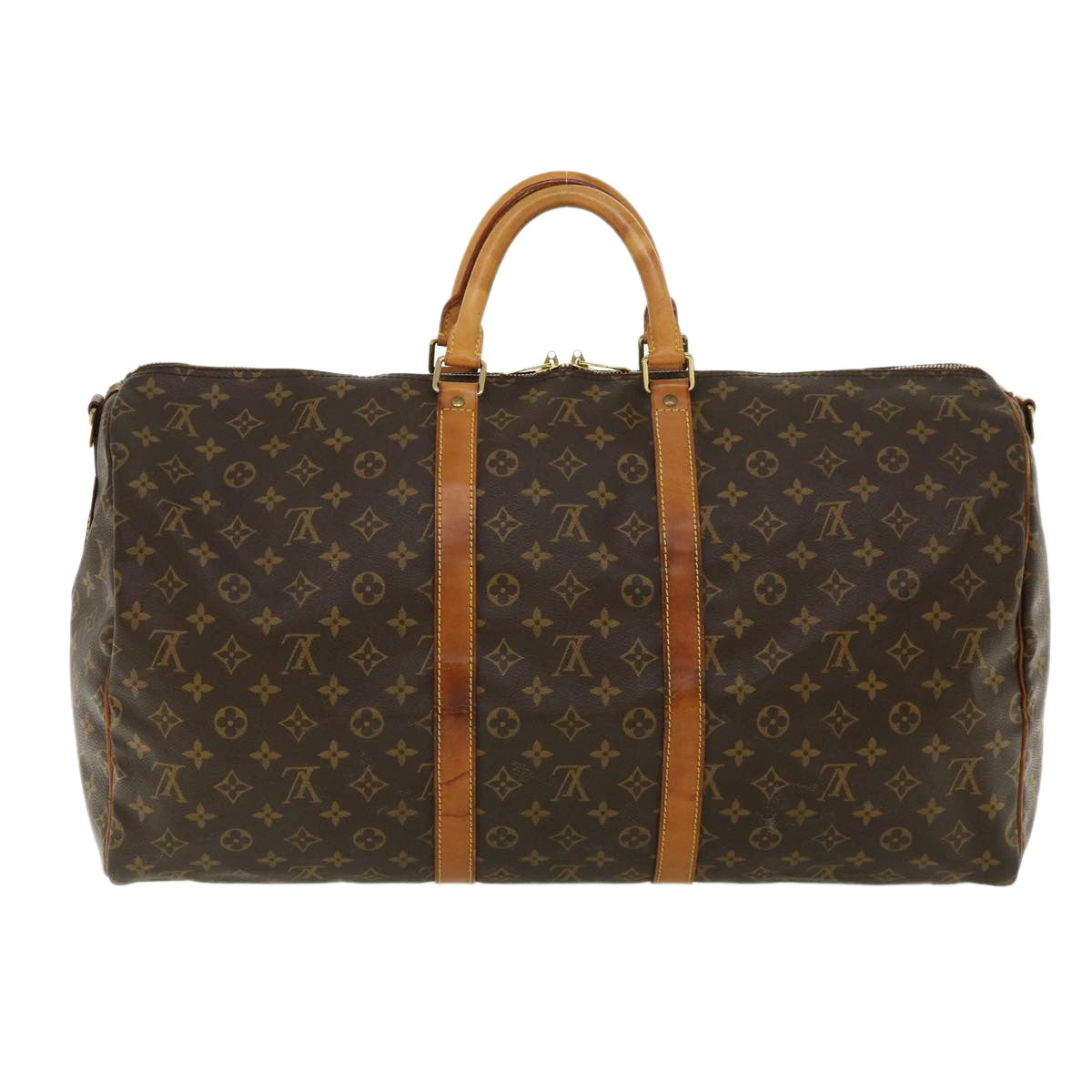 LOUIS VUITTON Monogram Keepall Bandouliere 55 Boston Bag LV Auth