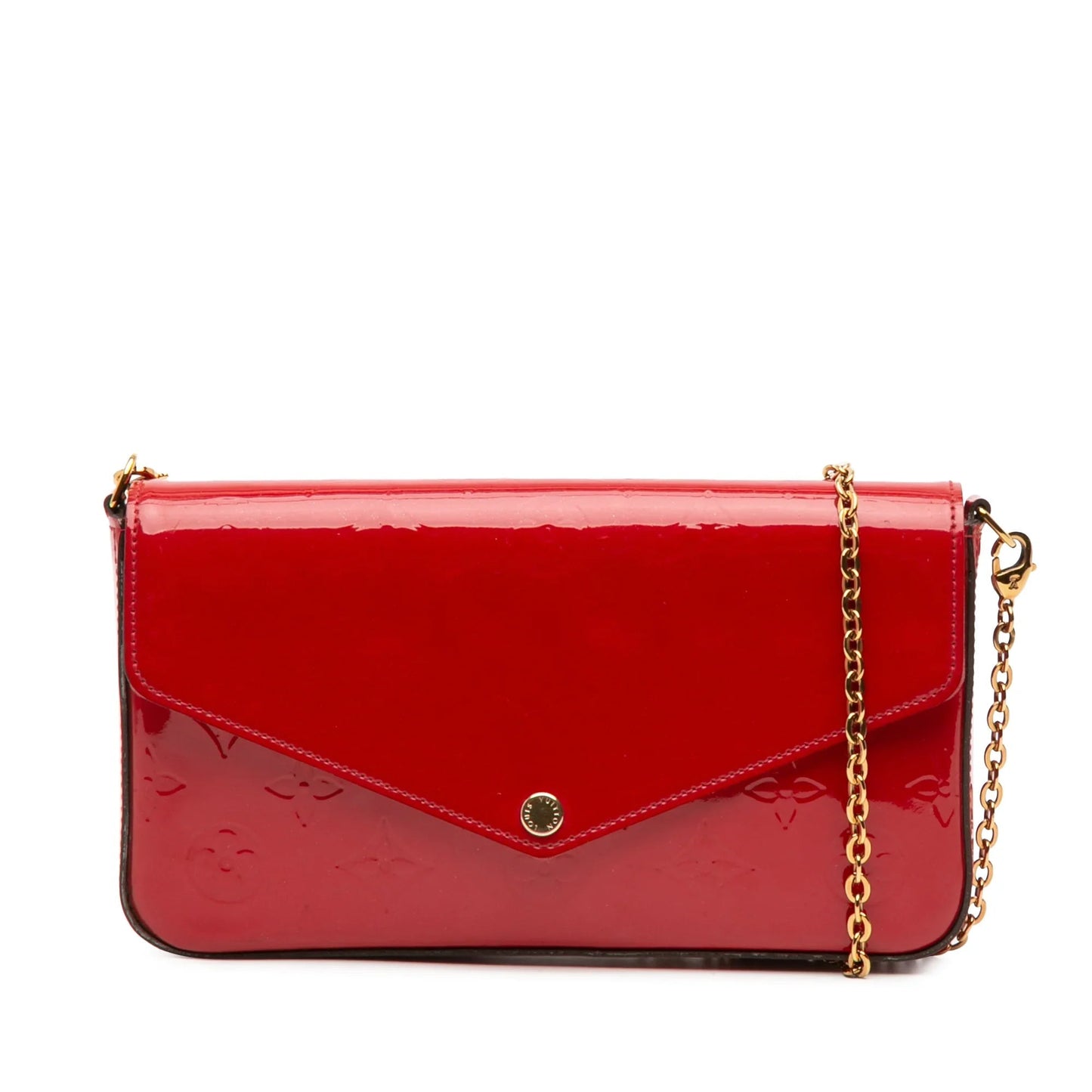 Red Louis Vuitton Monogram Vernis Pochette Felicie Crossbody Bag