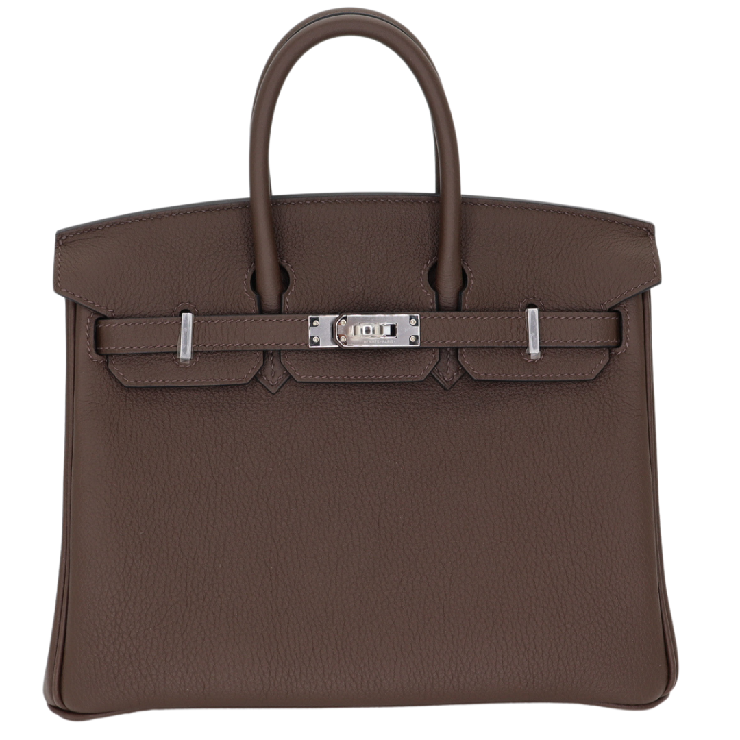 Hermes25cm Birkin Ecorce Togo Leather Palladium Hardware