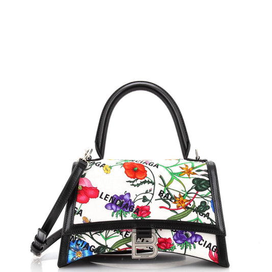 Gucci x Luxury Balenciaga Trending 2026 The Hacker Project Hourglass Top Handle Bag Flora Canvas Small