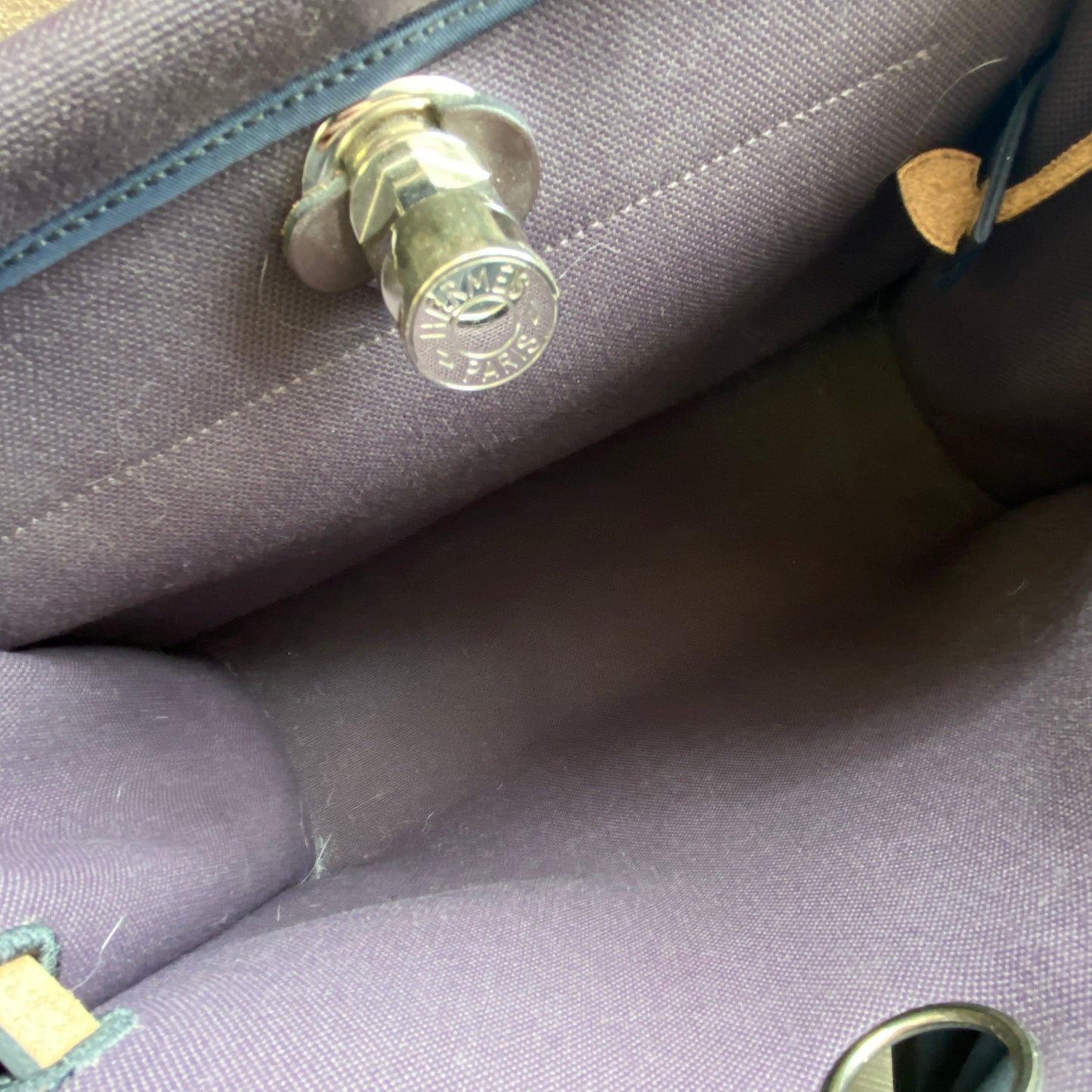 Hermes Herbag 31 Deep Grape Canvas Leather Shoulder Bag
