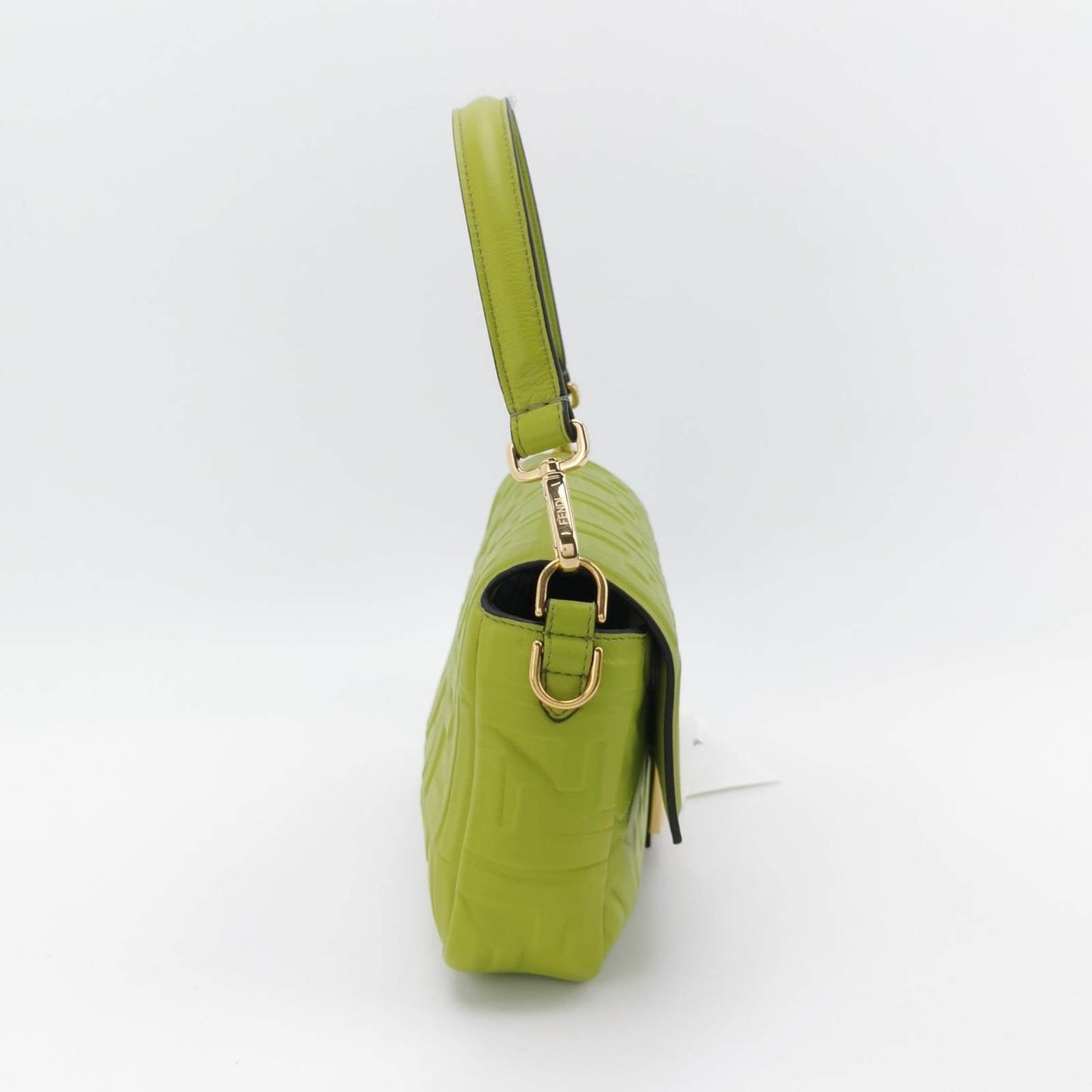 Fendi Baguette Lambskin Leather Crossbody Bag Medium Lime Green